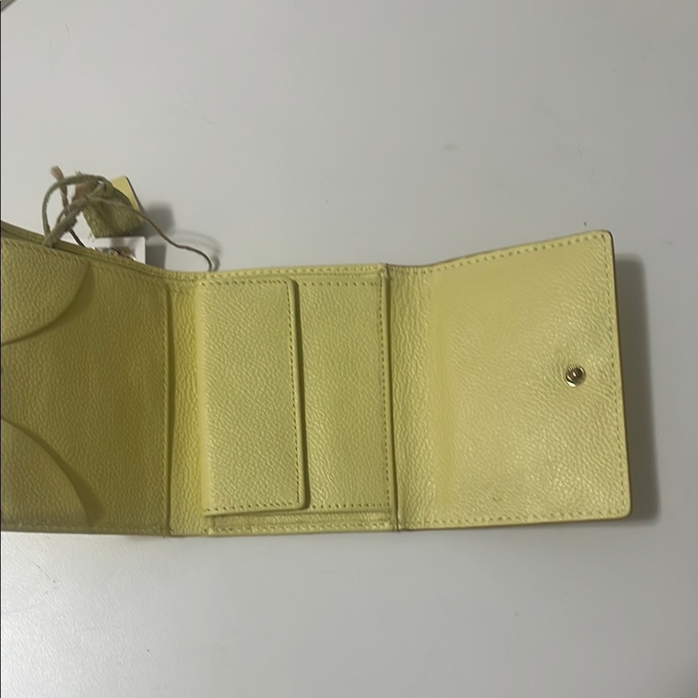 Yellow Wallet & Card Holder with Decorative Slits - Picture 2 of 3